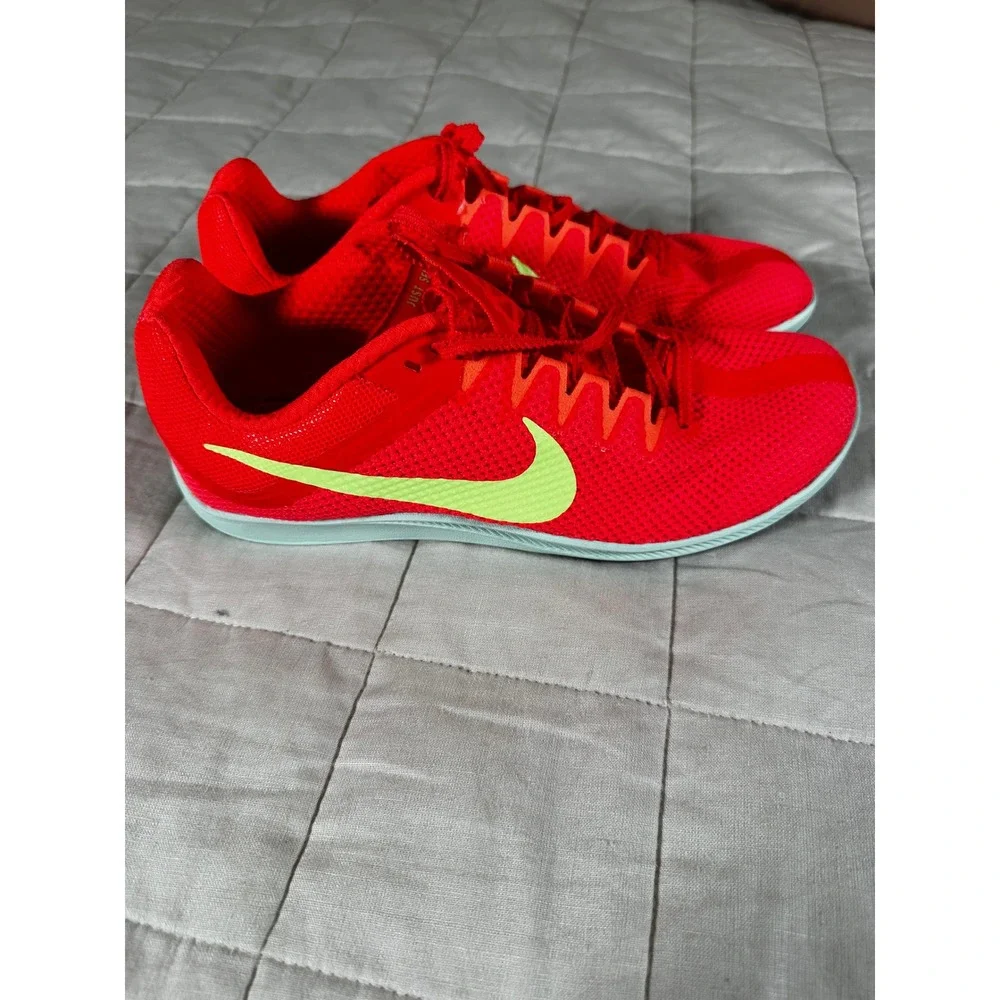 Nike Zoom Rival Distance Track Spikes Men 8.5 Red FZ9653-600 Excellent Condition - Picture 2 of 8